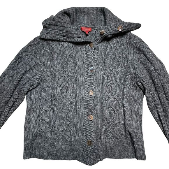 SUNDANCE Soft Rib Knit Cardiagan Sweater Gray Size Medium - Picture 1 of 7